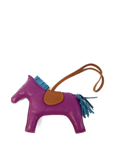 Pre-owned Hermes Rodeo Gm Charm Strap In Purple