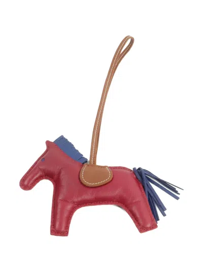 Pre-owned Hermes Rodeo Gm Horse Charm In Red