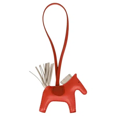 Pre-owned Hermes Rodeo Horse Bag Charm Pm In Orange