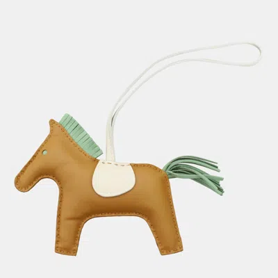 Pre-owned Hermes Rodeo Mm Bag Charm In Brown