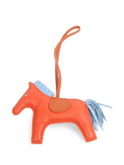Pre-owned Hermes Rodeo Mm Bag Charm In Orange
