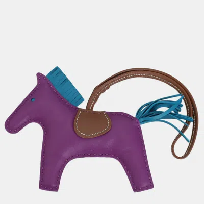Pre-owned Hermes Rodeo Mm Charm In Purple