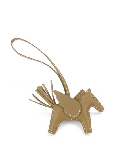 Pre-owned Hermes Rodeo Pegase Pm Bag Charm In Brown