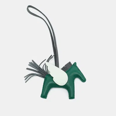 Pre-owned Hermes Hermès Rodeo Pegase Pm Bag Charm Vert Moyen/ardoise/vert Peppermint Milo Leather In Multi