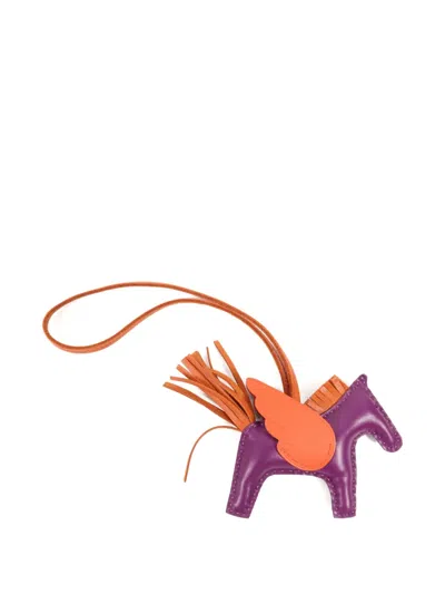 Pre-owned Hermes Rodeo Pegase Pm Charm In Purple