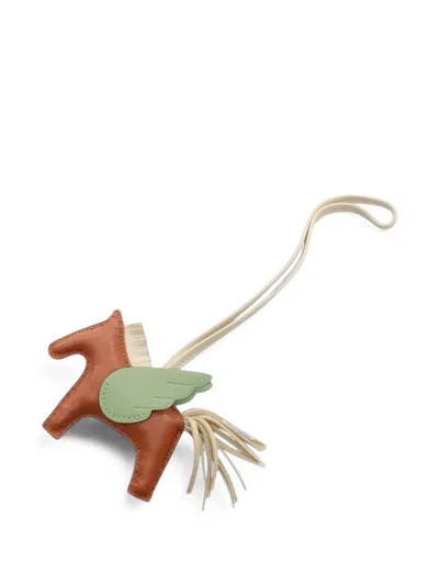 Pre-owned Hermes Rodeo Pegasus Bag Charm In Brown