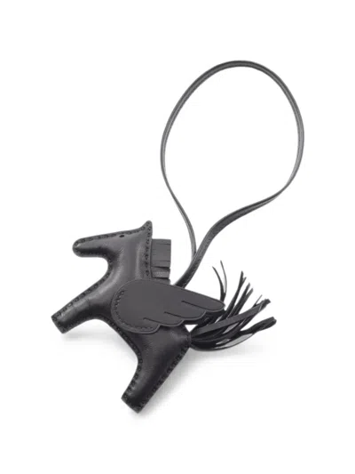 Pre-owned Hermes Rodeo Pegasus Pm Bag Charm In Black