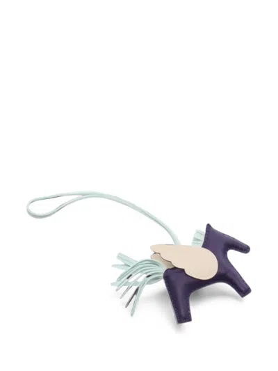 Pre-owned Hermes Rodeo Pegasus Pm Bag Charm In Purple