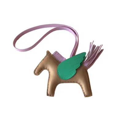 Pre-owned Hermes Rodeo Pegasus Pm Charm Green Brown