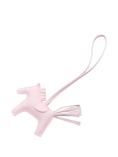 Pre-owned Hermes Rodeo Pm Bag Charm In Pink