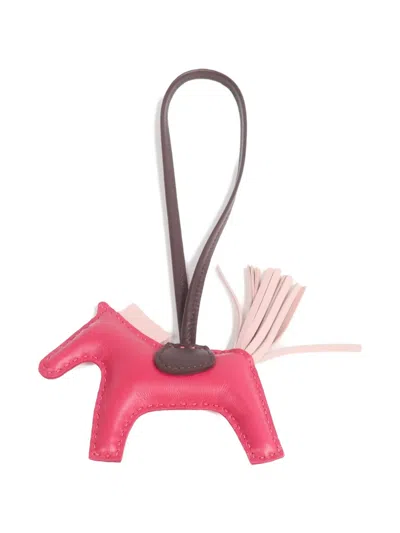 Pre-owned Hermes Rodeo Pm Bag Charm In Pink