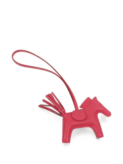 Pre-owned Hermes Rodeo Pm Bag Charm In Pink