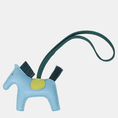 Pre-owned Hermes Rodeo Pm Charm In Blue