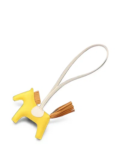 Pre-owned Hermes Rodeo Pm Horse Bag Charm In Yellow