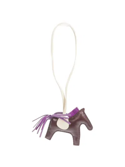 Pre-owned Hermes Rodeo Pm Horse Charm In Brown
