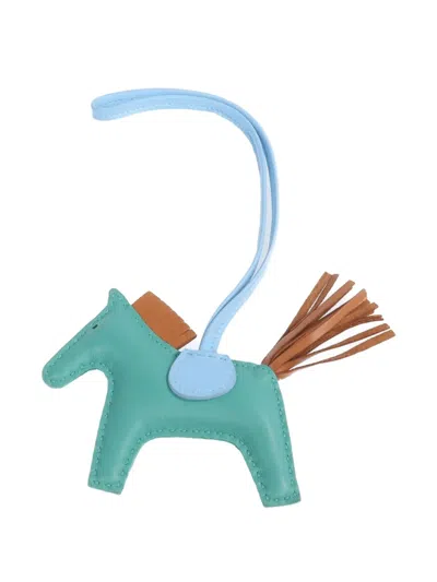Pre-owned Hermes Rodeo Pm Horse Charm In Green