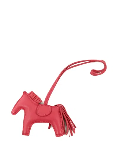 Pre-owned Hermes Rodeo Pm Horse Charm In Pink