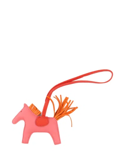 Pre-owned Hermes Rodeo Pm Horse Charm In Pink
