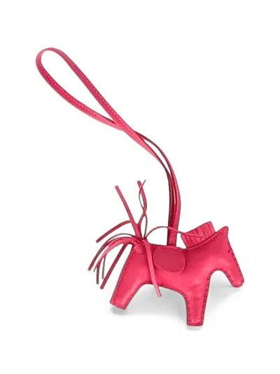 Pre-owned Hermes Rodeo Pm Horse Charm In Pink