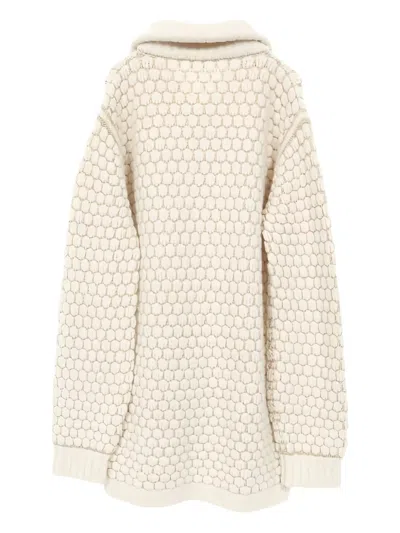 Pre-owned Hermes Roll-neck Cardigan In Neutral