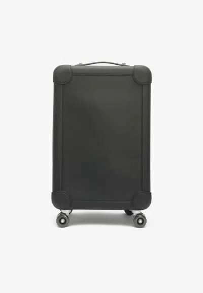 Pre-owned Hermes Rolling Mobility Suitcase Cabine 55 In Black Regate