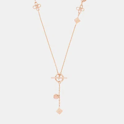 Pre-owned Hermes Rondo Multi Necklace Size Lg 18k Pink Gold