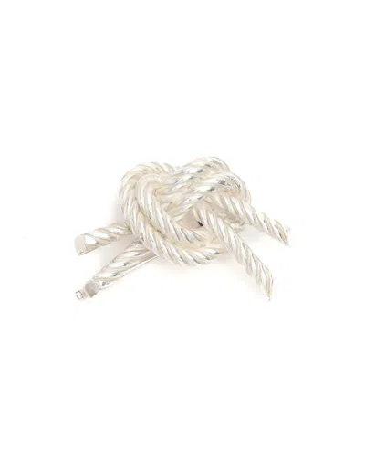 Pre-owned Hermes Hermès Rope Knot Silver Brooch