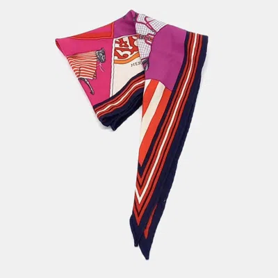 Pre-owned Hermes Rosangi Silk Scarf In Multi