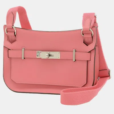 Pre-owned Hermes Rose Azalea Swift Silver Hardware B Engraved Mini Gypsier Handbag In Pink