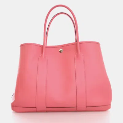 Pre-owned Hermes Rose Azalee Epsom Garden Party 36 In Pink