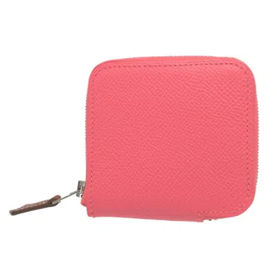 Pre-owned Hermes Rose Azalee Epsom Leather Coin Purse/coin Case ()