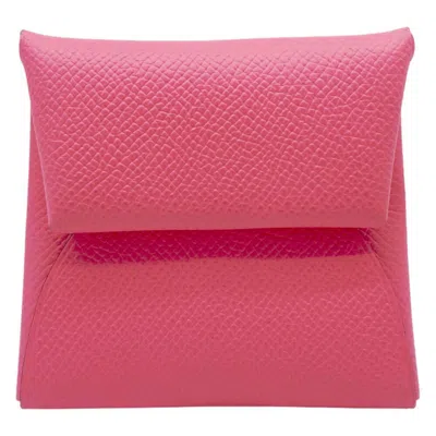 Pre-owned Hermes Rose Azalee Epsom Leather Coin Purse/coin Case () In Pink