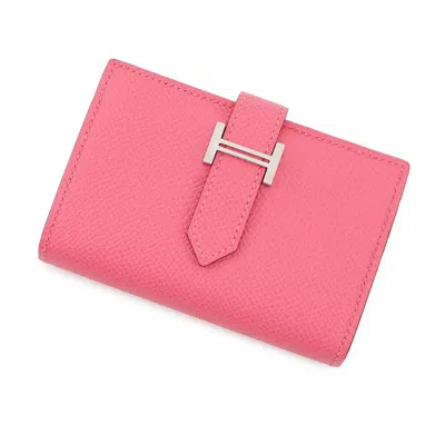 Pre-owned Hermes Rose Azalee Epsom Leather Coin Purse/coin Case () In Pink