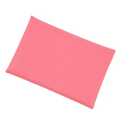 Pre-owned Hermes Rose Azalee Epsom Leather Coin Purse/coin Case ()