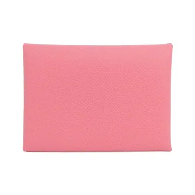 Pre-owned Hermes Rose Azalee Epsom Leather Coin Purse/coin Case () In Pink