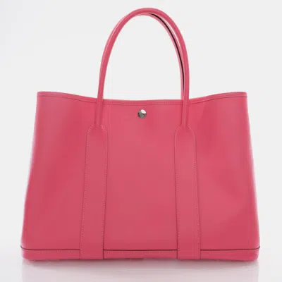 Pre-owned Hermes Rose Azalee Garden Party 36 Handbag In Pink