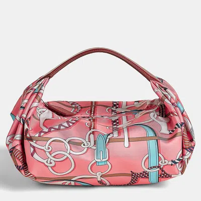 Pre-owned Hermes Rose Azalee Gris Perle Rouge H Balusoie Bag In Pink