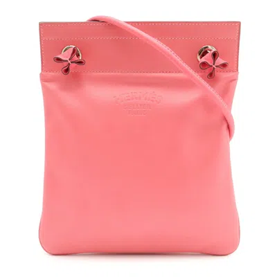 Pre-owned Hermes Rose Azalee Swift Leather Pochette Shoulder Bag ()