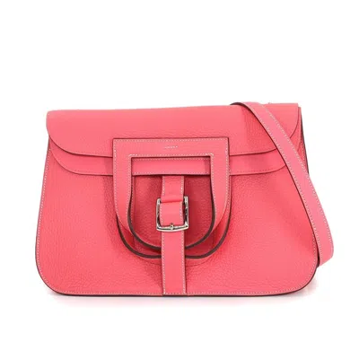 Pre-owned Hermes Rose Azalee Taurillon Clemence Leather Handbag Shoulder Bag () In Pink