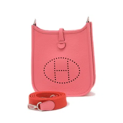 Pre-owned Hermes Rose Azalee Taurillon Clemence Leather Shoulder Bag ()