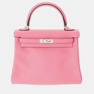 Pre-owned Hermes Rose Azalee Togo Kelly 28 Handbag In Pink