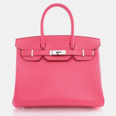 Pre-owned Hermes Rose Azalee/rose Pourpre Epsom Birkin 30 Handbag In Pink
