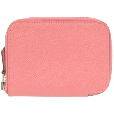 Pre-owned Hermes Rose Confetti Epsom Leather Coin Purse/coin Case ()