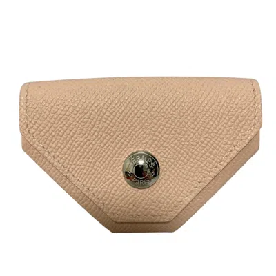 Pre-owned Hermes Rose Eglantine Epsom Leather Coin Purse/coin Case ()