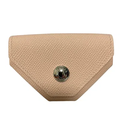 Pre-owned Hermes Rose Eglantine Epsom Leather Coin Purse/coin Case ()