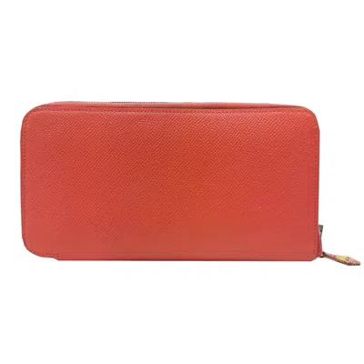 Pre-owned Hermes Rose Jaipur Epsom Leather Long Wallet (bi-fold) ()