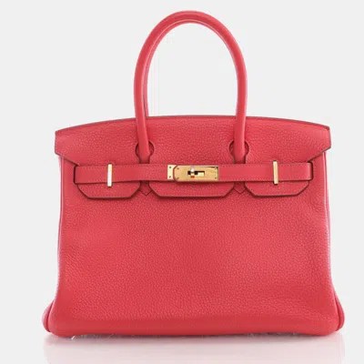 Pre-owned Hermes Rose Jaipur Togo Birkin 30 Handbag In Pink
