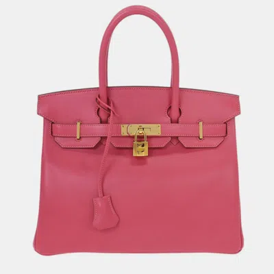 Pre-owned Hermes Rose Lipstick Tadelakt Birkin 30 Handbag In Pink