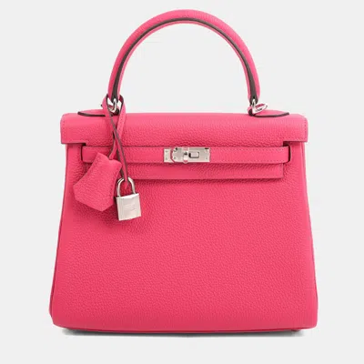 Pre-owned Hermes Rose Mexico Togo Kelly 25 Phw In Pink