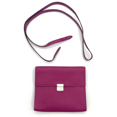 Pre-owned Hermes Rose Purple Chevre Leather Shoulder Bag ()